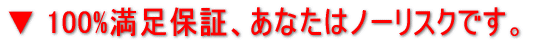 100%満足保証、あなたはノーリスクです